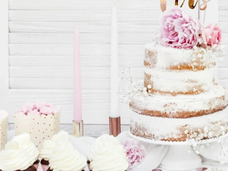 Świeca stożkowa matowa, biały, 24cm/1szt