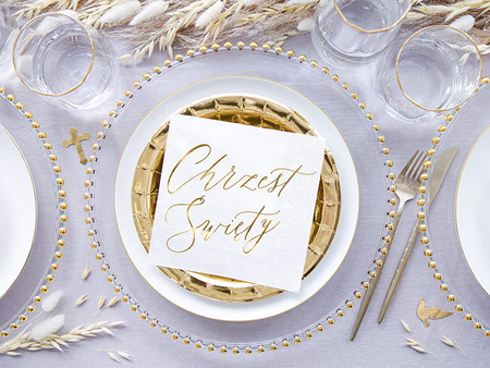 Serwetki Chrzest Święty, biały, 33x33cm