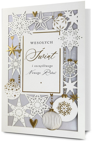 Kartka świąteczna Wesołych Świąt Bombki