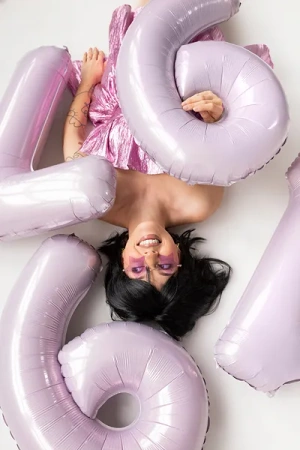 Balon foliowy Cyfra ''4", 86cm, fioletowy