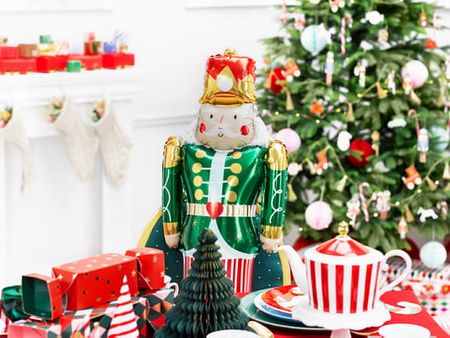 Stojący balon foliowy Dziadek do orzechów, 34x85cm, mix