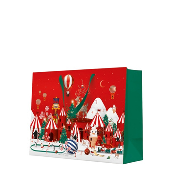 Torebka na prezenty Świąteczna kraina, duża pozioma