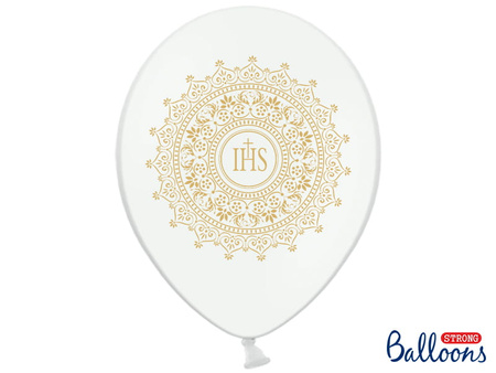 Balon 30cm, IHS, Metallic Pure White