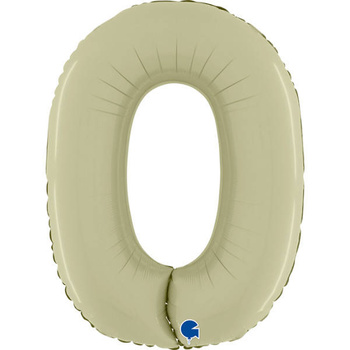 Balon Grabo cyfra 0 satynowa oliwka 66cm
