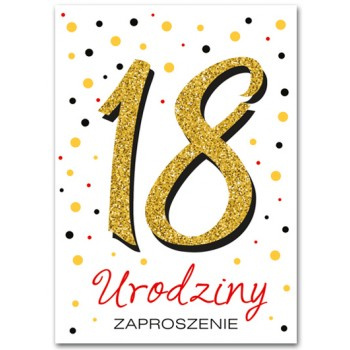 Zaproszenie brokatowe 18lat/10szt.