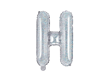 Balon foliowy Litera H, 35cm, holograficzny