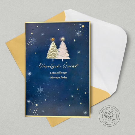 Kartka świąteczna Wesołych Świąt Choinki