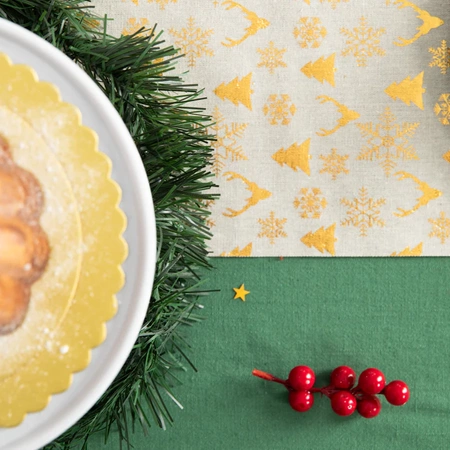 Bieżnik Boże Narodzenie beżowo-złoty 275x28cm