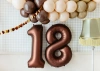 Balon foliowy Cyfra ''8" 86cm, mocca