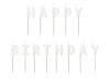 Świeczki urodzinowe Happy Birthday, 2.5 cm, biały