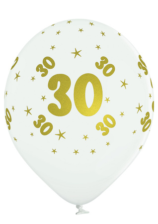 Balon biały z nadrukiem 30 złoty/ 1szt