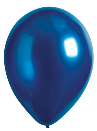 Balon 28cm niebieski chrom