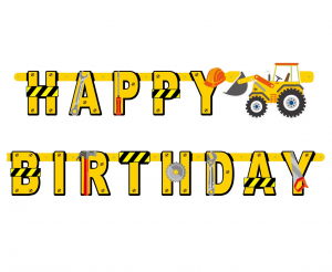 Girlanda papierowa Happy Birthday Plac Budowy, dł. 220 cm