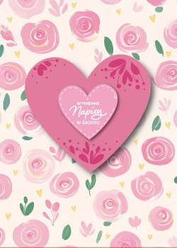 Kartka walentynkowa z wymiennymi napisami