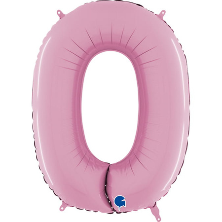 Balon Grabo cyfra 0 różowy 66cm