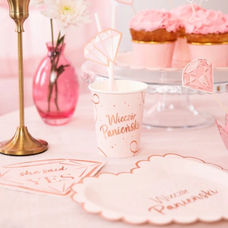 Kubek Wieczór Panieński rose gold 220 ml 6 szt.