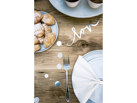 Dekoracje papierowe Love, srebrne, 6 x 20 cm