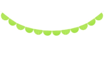 Girlanda bibułowa Frędzle, zielone jabłuszko, 3m