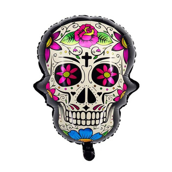 Balon foliowy Czaszka kolorowa 65x50cm