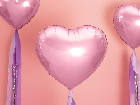 Balon foliowy Serce, 45cm, jasny róż