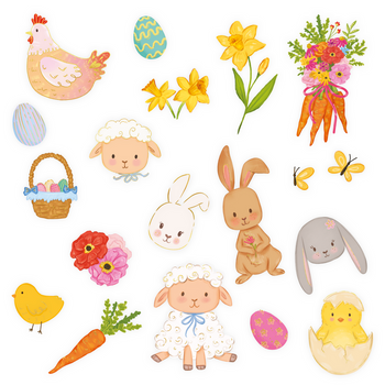 Tatuaże Wielkanoc, mix: 1op./19szt.