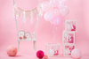 Papierowy talerz różowy Baby shower stópki 7cali 6szt