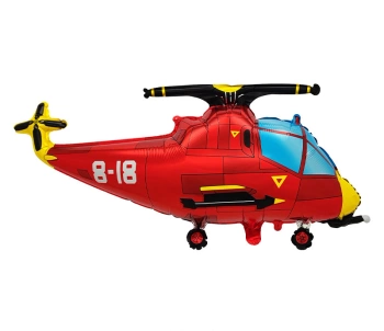 Balon foliowy Helikopter czerwony 52x89cm