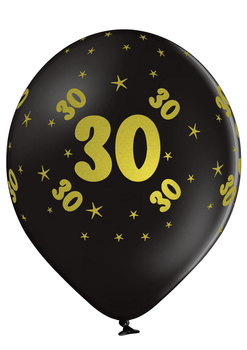 Balon czarny z nadrukiem 30 złoty