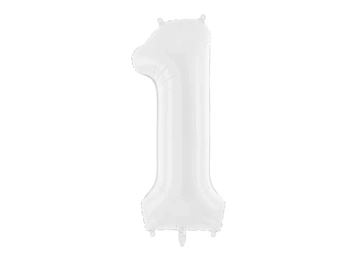 Balon foliowy Cyfra ''1'', 86 cm, biały