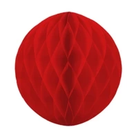 Kula bibułowa czerwona 30 cm