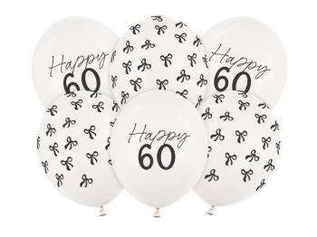 Zestaw Balonów Happy 60, 30cm, Pastel Off-white