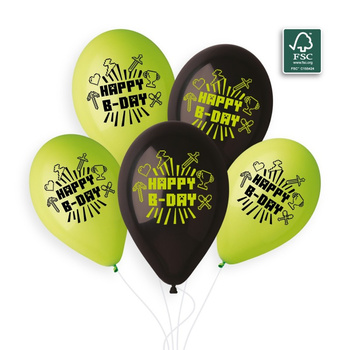 zestaw balonów Minecraft TNT Birthday 5szt 