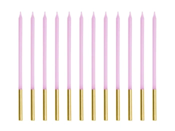 Świeczki urodzinowe gładkie, fioletowy, 14 cm