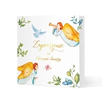 Zaproszenie na chrzest Anioły 1szt.