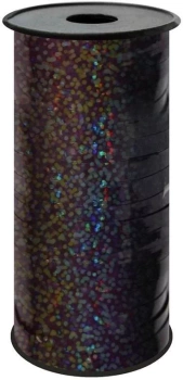 Wstążka plastikowa holograficzna czarna 92 m