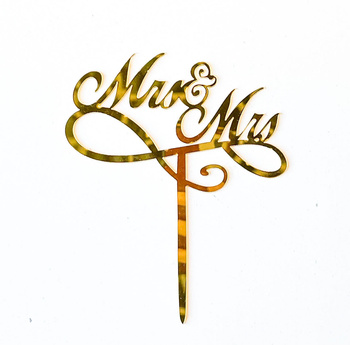 Topper akrylowy złoty Mr&Mrs
