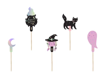 Dekoracje do muffinek Halloween, 14 cm, mix