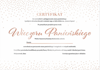 Certyfikat Bride to Be, różowe złoto