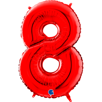 Balon Grabo cyfra 8  czerwona 66cm