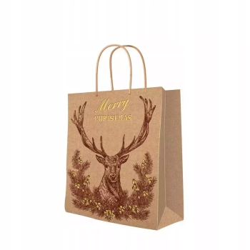 Torebka na prezenty Vintage Christmas Deer, średnia