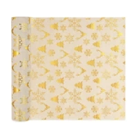 Bieżnik Boże Narodzenie beżowo-złoty 275x28cm