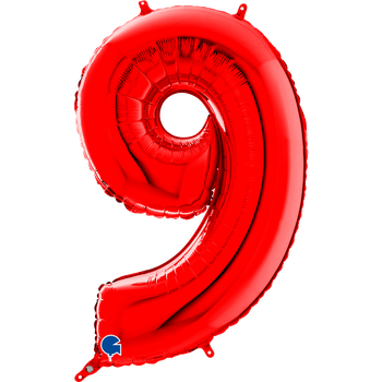 Balon Grabo cyfra 9 czerwona 66cm