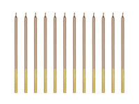 Świeczki urodzinowe gładkie, różowe złoto, 14 cm