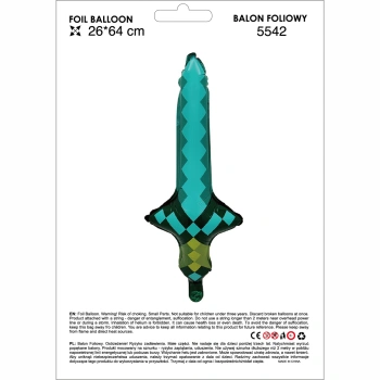 Balon Foliowy Minecraft Miecz Broń 60x30cm