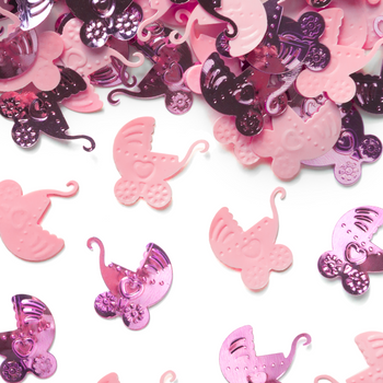 Konfetti foliowe 15 g - różowe wózki