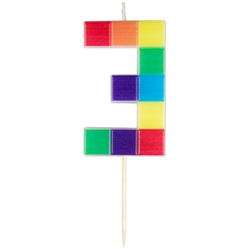 Świeczka cyferka klocki nr 3, 7 cm