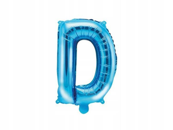 Balon litera D niebieski, 35cm 