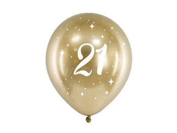 Balony Glossy 30cm, 21, złoty