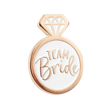 Pin emaliowany Team Bride, rose gold