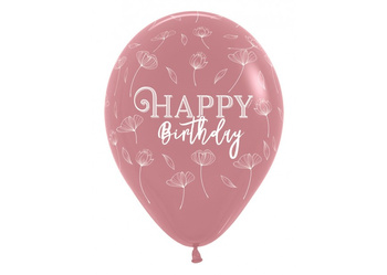 Balon Happy Birthday Blossom Rosewood, 30cm
